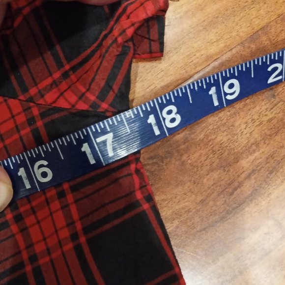 J. Crew Red and Black Plaid Eliza Blouse with Beaded Collar, 2 - Picture 7 of 8